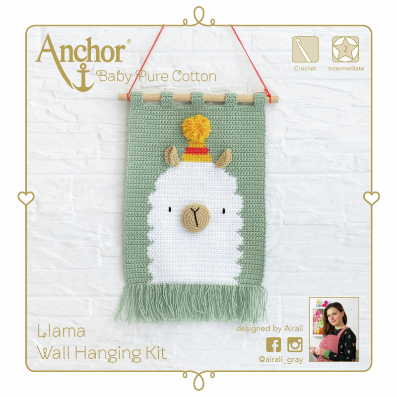 Wall Hanging - Llama in Baby Pure Cotton Anchor