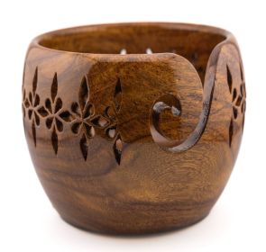 Yarn Bowl Sheesham / Large / Blossom