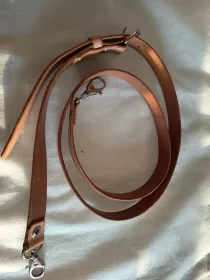 KOMPONENTY NA KABELKY / Kožený popruh nastavitelný 105 cm přírodní 