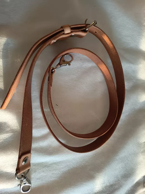 KOMPONENTY NA KABELKY / Kožený popruh nastavitelný 105 cm přírodní Landsinger