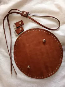 KOMPONENTY NA KABELKY / Sada dno kulaté průměr 20 cm / koňak