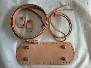 KOMPONENTY NA KABELKY / Sada dno 21x8 cm přírodní 